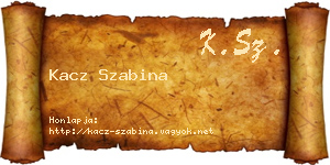 Kacz Szabina névjegykártya