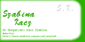 szabina kacz business card